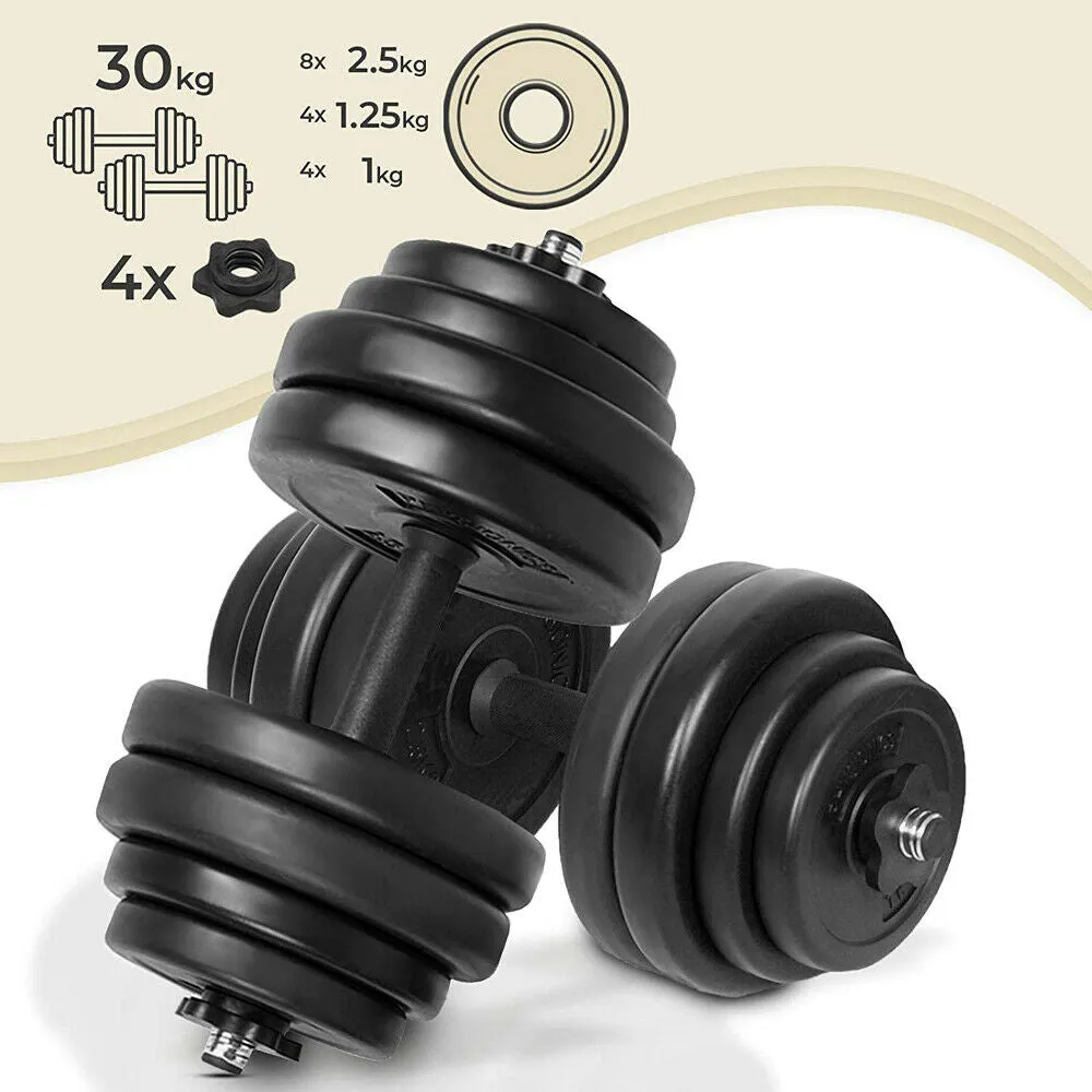 30Kg Adjustable Dumbbell Set With Plastic Handle