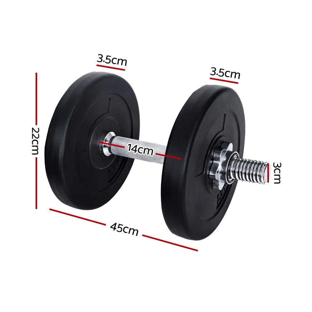 Adjustable 15kg Dumbbell Set, Non-slip Handle, Everfit