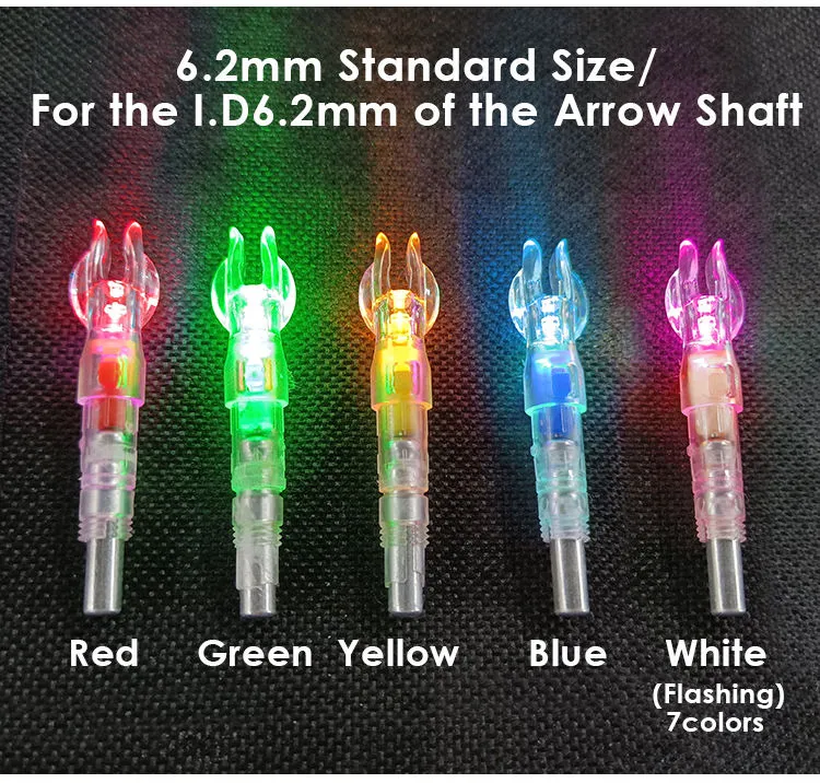 Archery Shooting Led Lighted Nocks 6.2mm/0.246inch Automatic Knocks Tail for Compound Recurve Bows/Long Bow Arrow