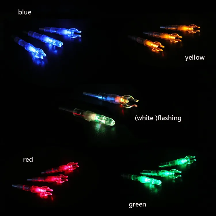 Archery Shooting Led Lighted Nocks 6.2mm/0.246inch Automatic Knocks Tail for Compound Recurve Bows/Long Bow Arrow