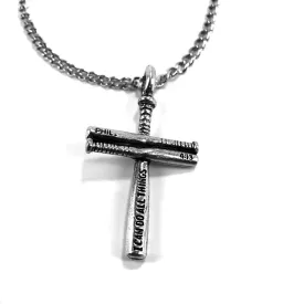 Baseball Bat Cross Small on Chain