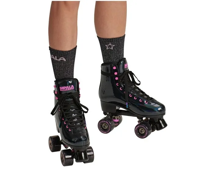 Black Holographic Impala Roller Skates