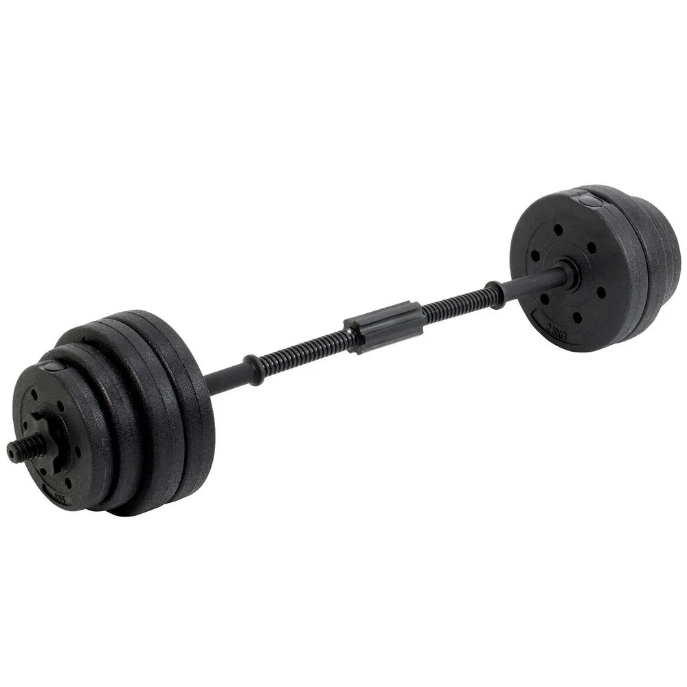 Black Vinyl Dumbbell Set with Connector - 30Kg