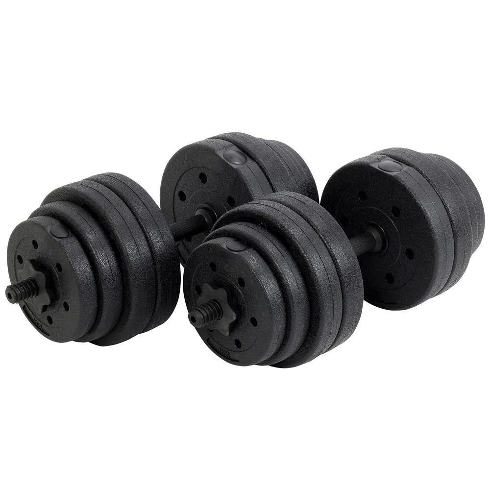 Black Vinyl Dumbbell Set with Connector - 30Kg