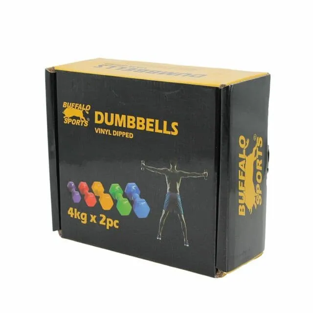 Buffalo Sports 4KG Plastic coated Dumbbells