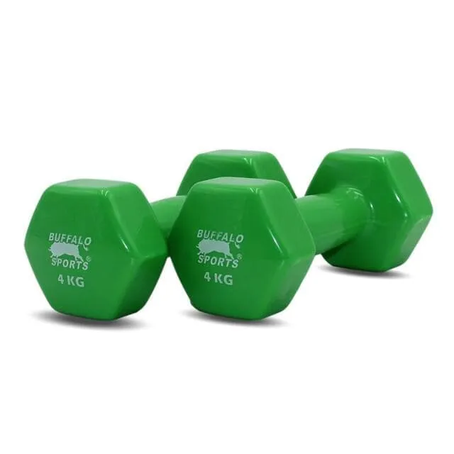 Buffalo Sports 4KG Plastic coated Dumbbells