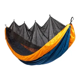 Bug Net Hammock - Majoilica Blue Body & Dark Cheddar Border