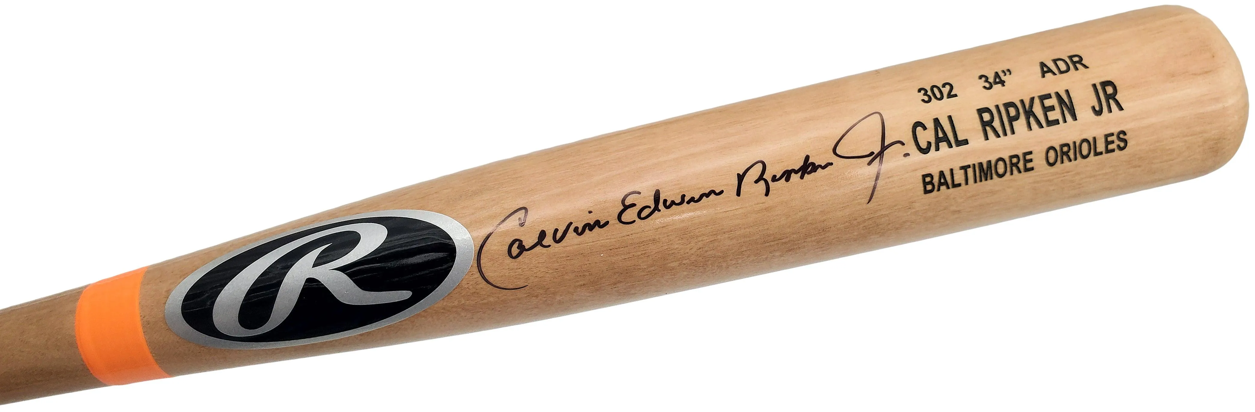 Cal Ripken Jr. Autographed Blonde Rawlings Game Model Bat Baltimore Orioles Full Name Beckett BAS QR Stock #196930