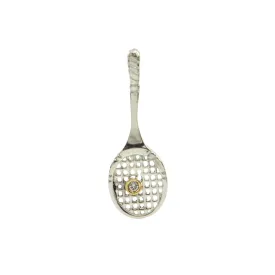 Daisy Exclusive Sterling Silver and Gemstone Tennis Racket Pendant