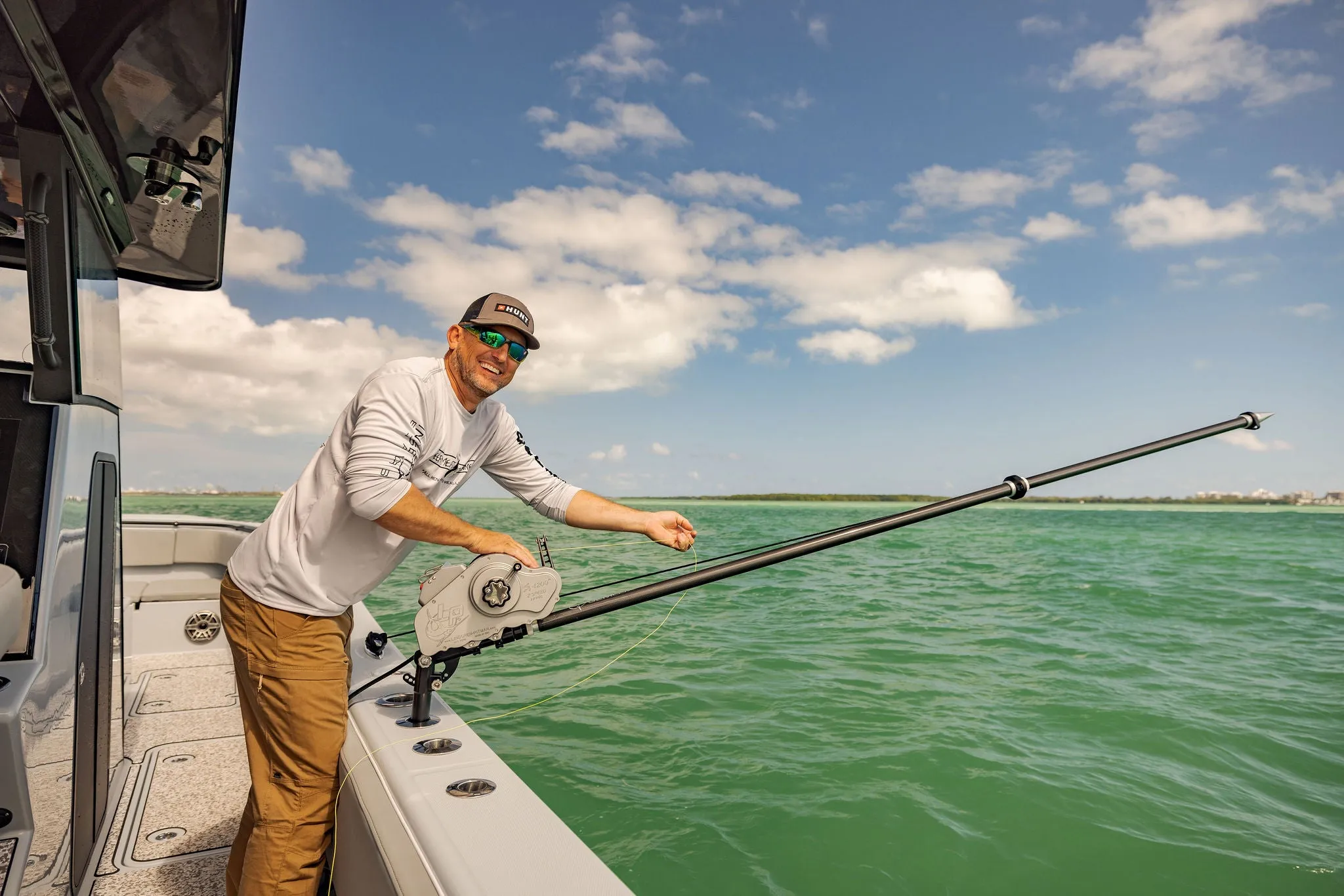 Dredge Boom Fishing Setup, 8ft with Safety Tie Back