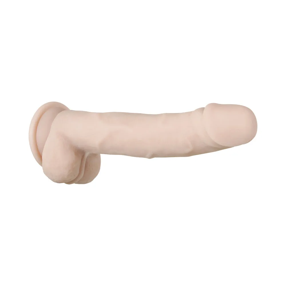 Evolved Real Supple Poseable 9.5 in. Realistic Dildo With Balls Beige