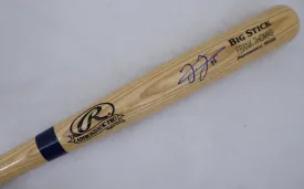 Frank Thomas Autographed Blonde Rawlings Big Stick Bat Chicago White Sox Signed In Blue Beckett BAS Stock #177488