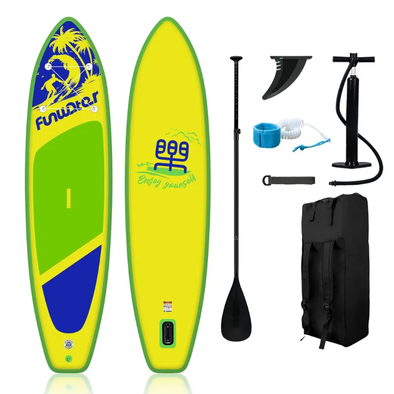 Funwater 11'6" Inflatable Paddle Board SUP - Lime Yellow