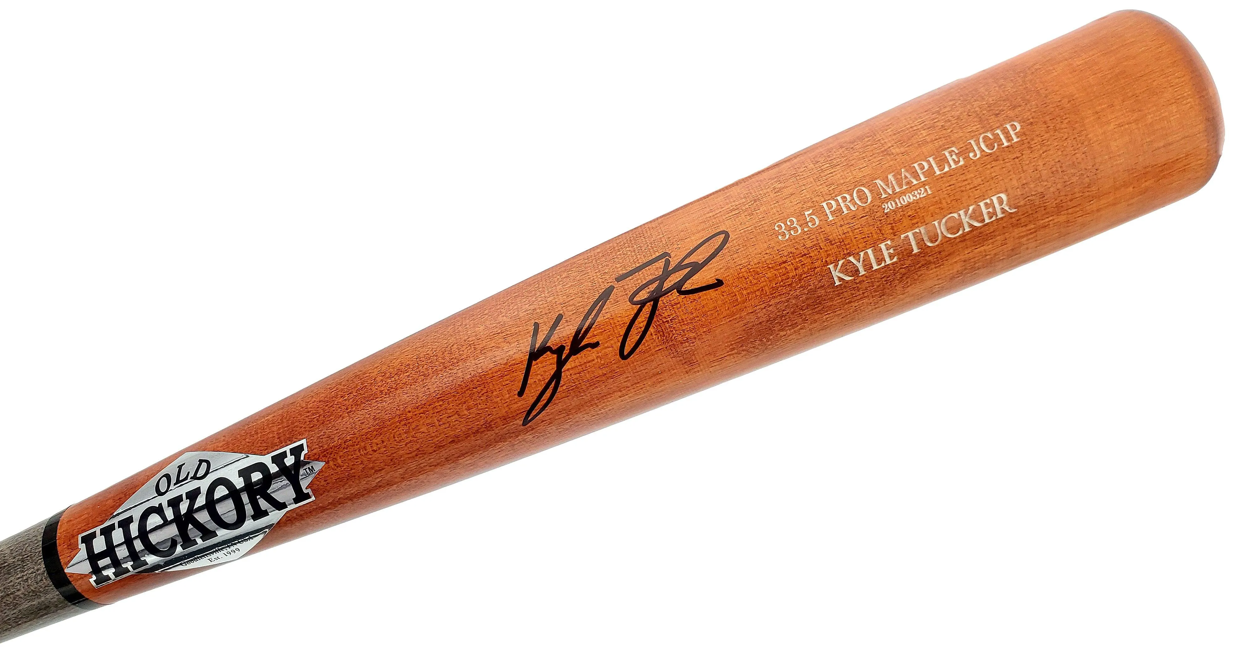 Kyle Tucker Autographed Brown Old Hickory Game Model Bat Houston Astros Beckett BAS Stock #200451