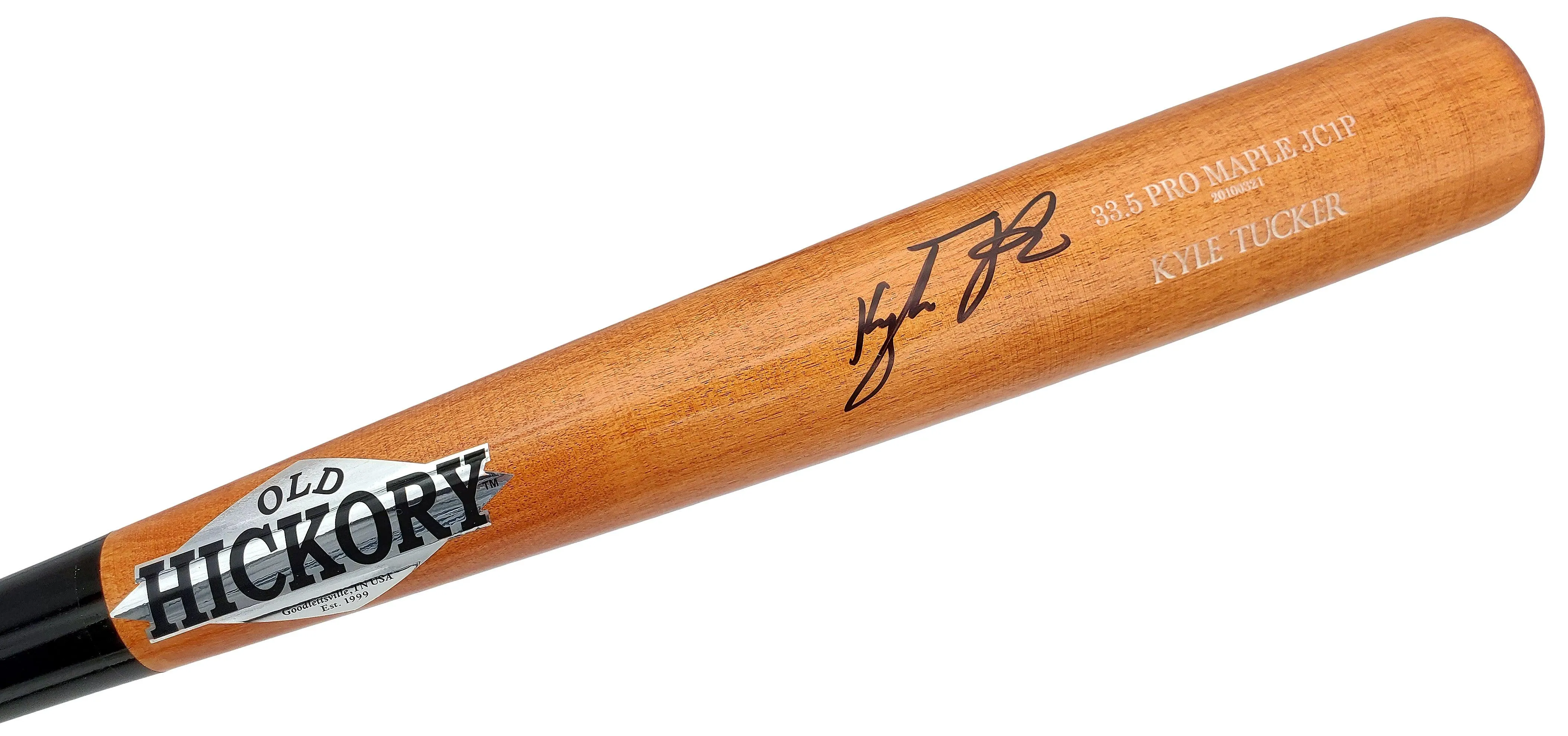 Kyle Tucker Autographed Brown Old Hickory Game Model Bat Houston Astros Beckett BAS Stock #200453