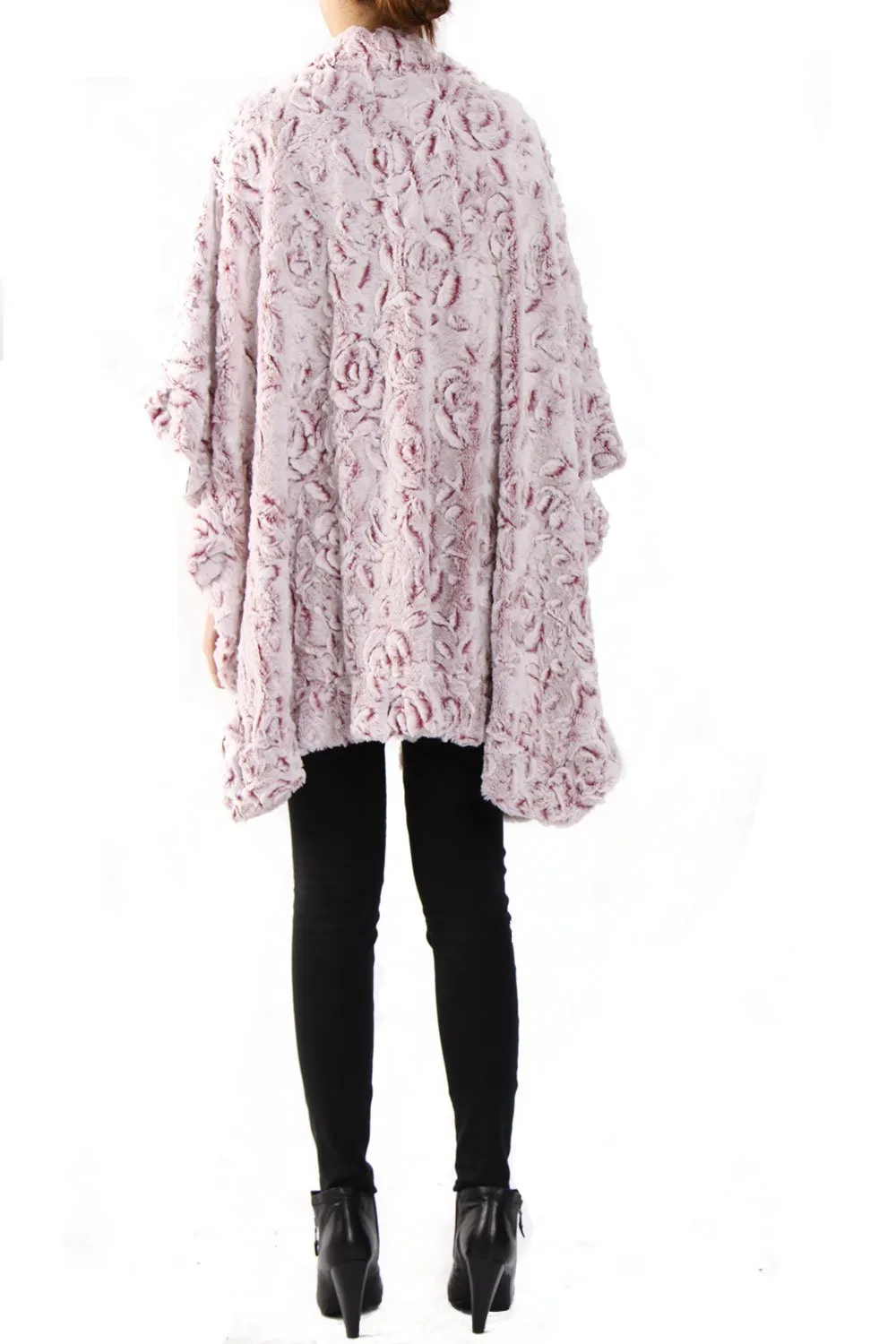 Large Rose Textured Soft Touch Poncho