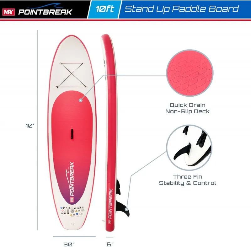 M.Y 10ft  Inflatable Paddle Board Package -Pink