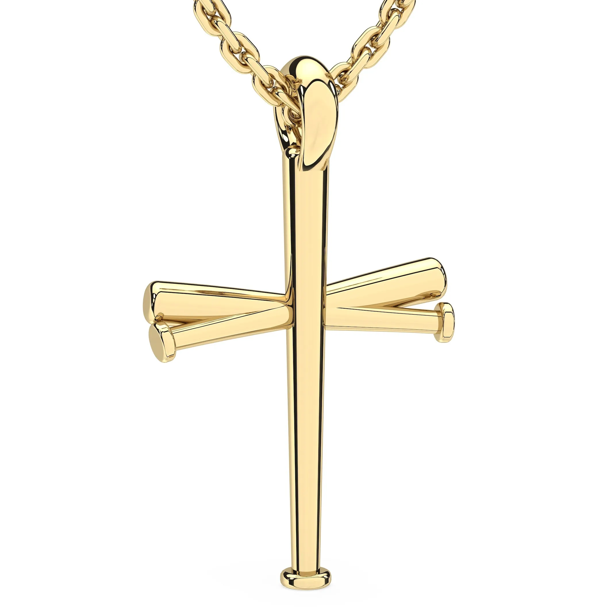 Original Baseball Bat Cross Necklace | Gold | Ready To Ship