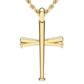 Original Baseball Bat Cross Necklace | Gold | Ready To Ship