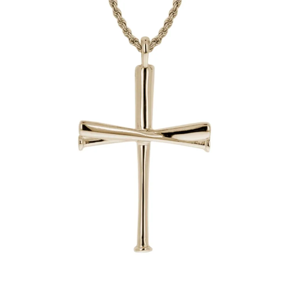 Original Baseball Bat Cross Necklace | Gold | Ready To Ship