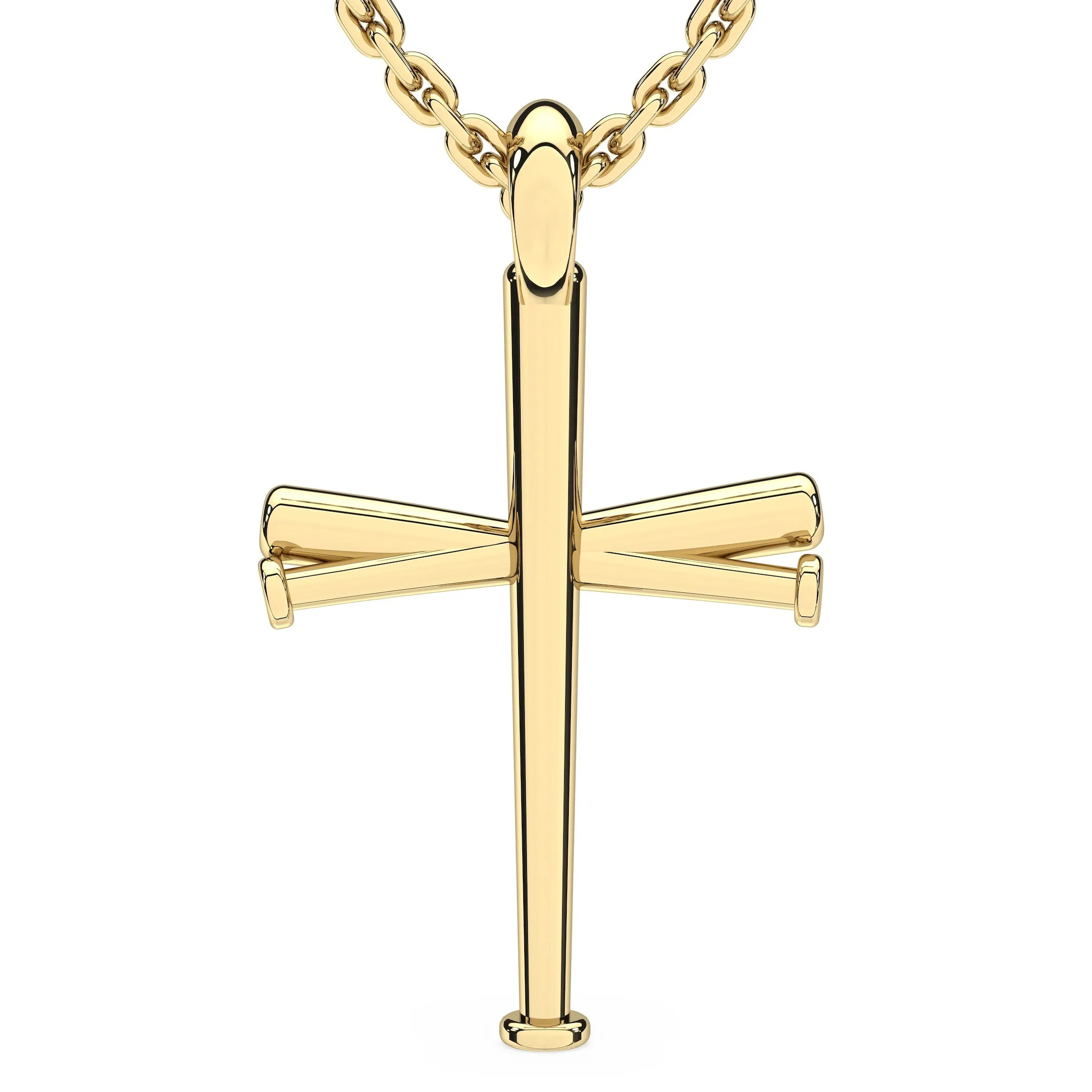 Original Baseball Bat Cross Necklace | Gold | Ready To Ship