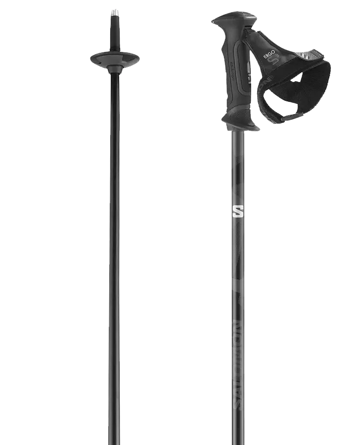 Salomon SC1 Ergo S3 Ski Poles (Pair) - Black - 2023