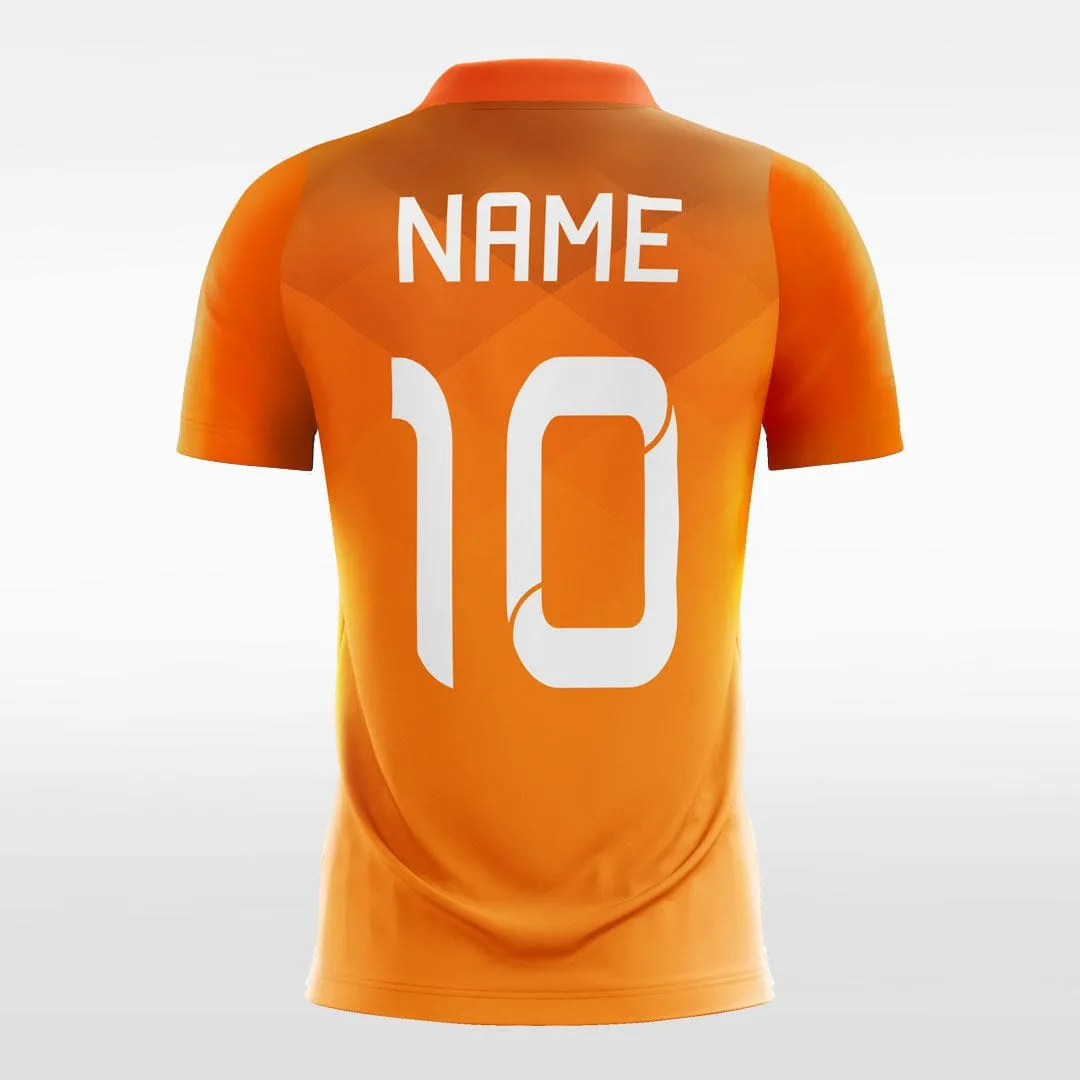 Vintage Neon Orange - Women Custom Soccer Jerseys Plaid Design