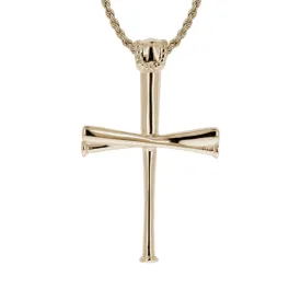 XL 2.0 Baseball Bat Cross Necklace | Gold