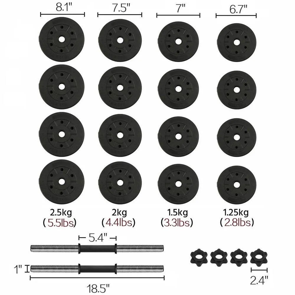 Yaheetech Dumbbell Set 30 kg / 66 lb